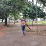Sosp realiza limpeza em praça e vicinal de Araçatuba